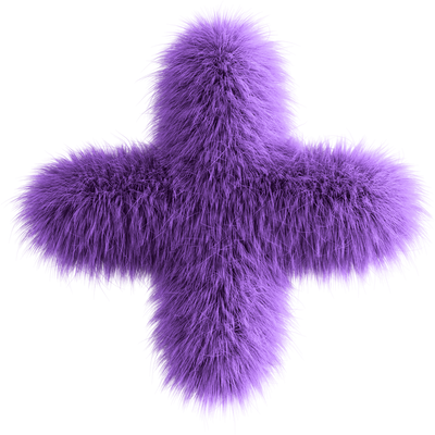 Purple 3D Fluffy Symbol Plus